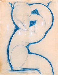 Caryatid, 1913-1915 alkotó: Amedeo Modigliani