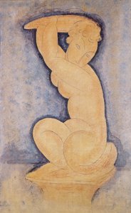 Caryatid, 1914 (ceruza és WC) alkotó: Amedeo Modigliani