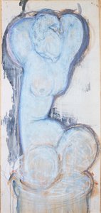 Caryatid, 1914 körül (guache papíron, vászonra és táblára fektetve) alkotó: Amedeo Modigliani
