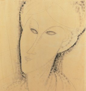 Egy nő feje (toll, ecset, tinta és ceruza papíron) alkotó: Amedeo Modigliani