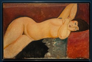 Fekvő női akt összekulcsolt kezekkel alkotó: Amedeo Modigliani