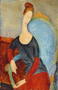 Hebuterne asszony kék székben, 1918