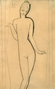 Meztelen fiatal lány - caryatid alkotó: Amedeo Modigliani