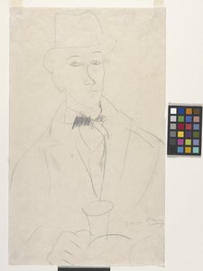 A művész portréja, Othon Friesz (ceruza fehér papíron) alkotó: Amedeo Modigliani