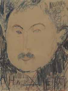 Adolphe Basler portréja, 1916 körül (conté zsírkréta) alkotó: Amedeo Modigliani