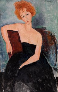Vörös hajú lány estélyi ruhában alkotó: Amedeo Modigliani