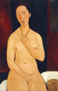 Ülő akt nyaklánccal, 1917