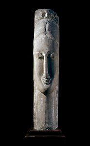 Egy nő feje. Női fej. Amedeo Modigliani (1884-1920) szobra alkotó: Amedeo Modigliani