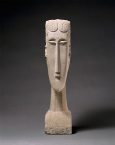 Womans Head, 1912 (mészkő) alkotó: Amedeo Modigliani