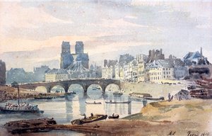 Notre-Dame de Paris az Ile Saint-Louis-ból, 1819