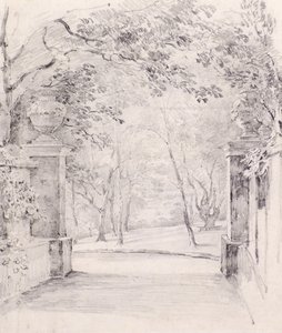 Kilátás a Bromley bejáratáról, 1810 körül (ceruza) alkotó: Amelia Long