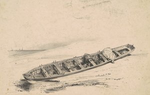 Egy tengerparton lévő hosszúhajó alkotó: American 19th Century