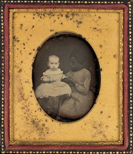 Egy gyermek és fiatal nő portréja alkotó: American 19th Century
