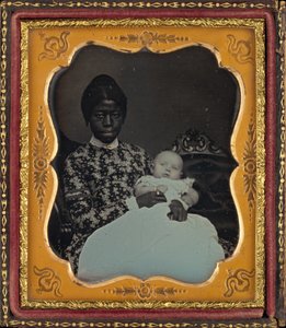 Egy nő és egy baba portréja alkotó: American 19th Century