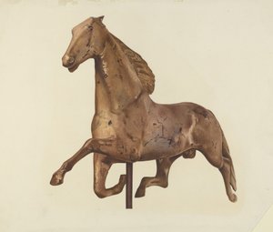 Horse Weather Vane   1227499   hu       hungarian Successfully Translated  Original: The Wolf and the Crane from Aesops Fables, pub. by Raphael & Sons Ltd., London (book illustration) Translat: The Wolf and the Crane from 