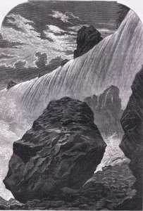 Niagara-vízesés, illusztráció az Egyesült Államok Cassells történetéből, kiadó: Cassell, Petter & Galpin, 1900 körül (litho) alkotó: American English school