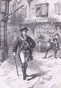 A tiszt és a borbélyfiú, illusztráció a Cassells History of the Egyesült Államokból, kiadó: Cassell, Petter & Galpin, 1900 körül (litho) alkotó: American English school