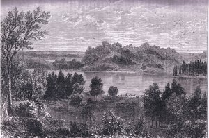 A Mississippi völgye, a Cassells History of the United States illusztrációja, kiadó: Cassell, Petter & Galpin, 1900 körül (litho) alkotó: American English school