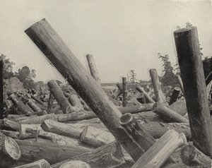 Log Jam a St Croix Riverben, Wisconsinban (f/w fotó) alkotó: American Photographer (after)
