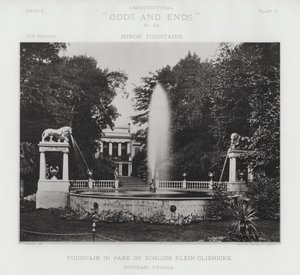 Szökőkút a Schloss Klein-Glienicke parkban, Potsdam, Poroszország (f/w fotó) alkotó: American Photographer (after)