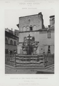 Szökőkút a Piazza Vittorio Emanuele-n, Viterbo, Olaszország (f / w fotó) alkotó: American Photographer (after)