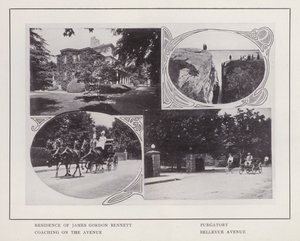 Newport, Rhode Island: James Gordon Bennett lakóhelye; Purgatórium; Edzés a sugárúton; Bellevue Avenue (f/w fotó) alkotó: American Photographer (after)