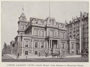 Philadelphia: Union League Club, South Broad, Sansomtól a Moravian Streetig (f/w fotó) alkotó: American Photographer (after)