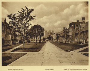 Princetoni Egyetem: Henry és Foulke Hall; Blair-torony; Class of 1901 and Laughlin Halls (f/w fotó) alkotó: American Photographer (after)