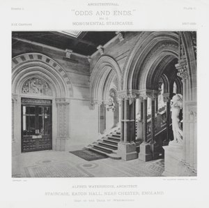 Lépcsőház, Eaton Hall, Chester közelében, Anglia (f/w fotó) alkotó: American Photographer (after)