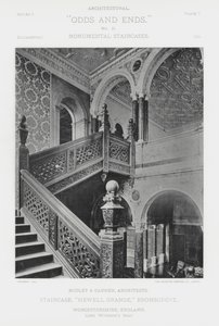 Lépcsőház, "Hewell Grange", Bromsgrove, Worcestershire, Anglia (f/w fotó) alkotó: American Photographer (after)