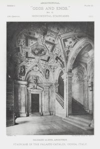 Lépcsőház a Palazzo Cataldiban, Genova, Olaszország (f/w fotó) alkotó: American Photographer (after)