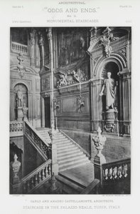 Lépcsőház a Palazzo Reale-ban, Torinóban, Olaszországban (f/w fotó) alkotó: American Photographer (after)