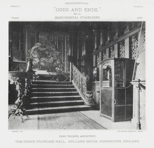 The Grand Staircase Hall, Holland House, Kensington, Anglia (f/w fotó) alkotó: American Photographer (after)