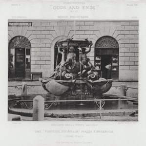 A teknős szökőkút, Piazza Tortaruga, Róma, Olaszország (f/w fotó) alkotó: American Photographer (after)