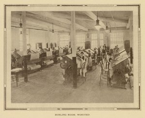Amoskeag Manufacturing Company: Burling Room, Worsted (fekete-fehér fotó) alkotó: American Photographer