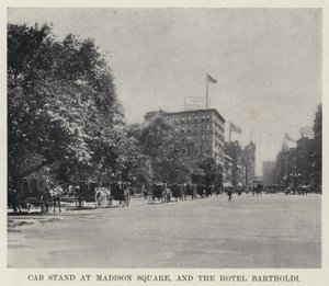 A Madison Square-en található taxiállomás és a Hotel Bartholdi (f/w fotó) alkotó: American Photographer