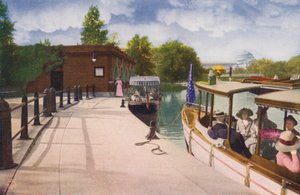 Chicago: Jackson Park Boat House and Excursion Steamers (színes fénykép) alkotó: American Photographer