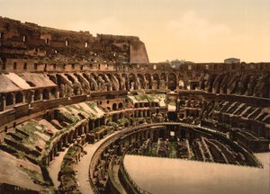 A Colosseum belseje, Róma, 1890-1900 körül (fotomechanikai nyomat) alkotó: American Photographer