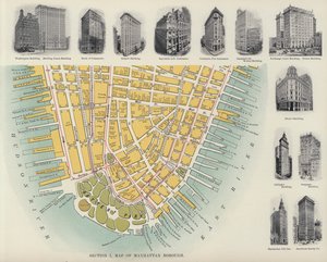 Manhattan Borough térképe (fekete-fehér fotó) alkotó: American Photographer