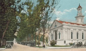 Miami, Florida, 1925 körül: Presbiteriánus templom (színes fotó) alkotó: American Photographer