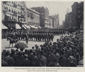 Rendőrparádé, amelyre minden évben június első napján kerül sor (f/w fotó) alkotó: American Photographer