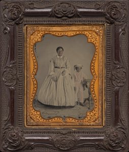 Egy nő és egy fiú portréja,c. 1863 (fotó) alkotó: American Photographer