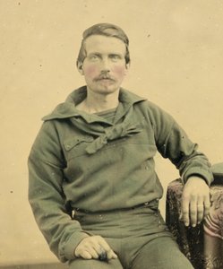 Egy tengerész portréja Union Uniformban, 1861 körül (bádogos fotó)