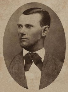 Jesse James (1847-1882) betyár portréja (kabinetfotó)