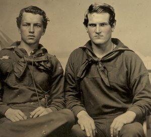 Két matróz portréja Union Uniformban, 1861 körül (bádogos fotó)