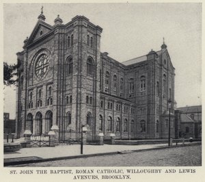 Keresztelő Szent János, római katolikus Willoughby és Lewis Avenues, Brooklyn (f/w fotó) alkotó: American Photographer