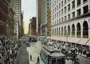State Street, északra nézve a Van Buren Street felől (színes fotó) alkotó: American Photographer