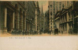 Wall Street, New York City. 1913-ban feladott képeslap. alkotó: American Photographer
