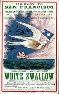 112 nap San Franciscóba: Merchants Express Line of Clipper Ships, White Swallow plakát