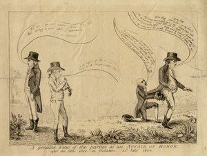 Az 1802. július 31-i hobokeni ötödik lövés után a becsületbeli felek valódi nézete alkotó: American School